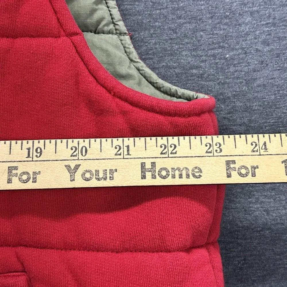 Vintage Polo Ralph Lauren Puffer Vest Gilet Mens XL Full Zip Button Lined Red